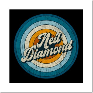 Neil Diamond - Retro Circle Vintage Posters and Art